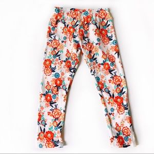 NWT Dot Dot Smile Orange Flower Leggings 2T